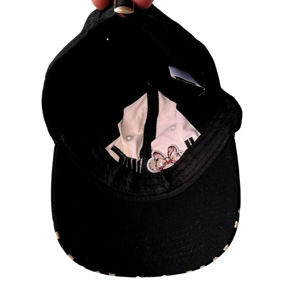 NWOT Disney Minnie Mouse Baseball Cap Hat Adjustable Embroidered Polka D…